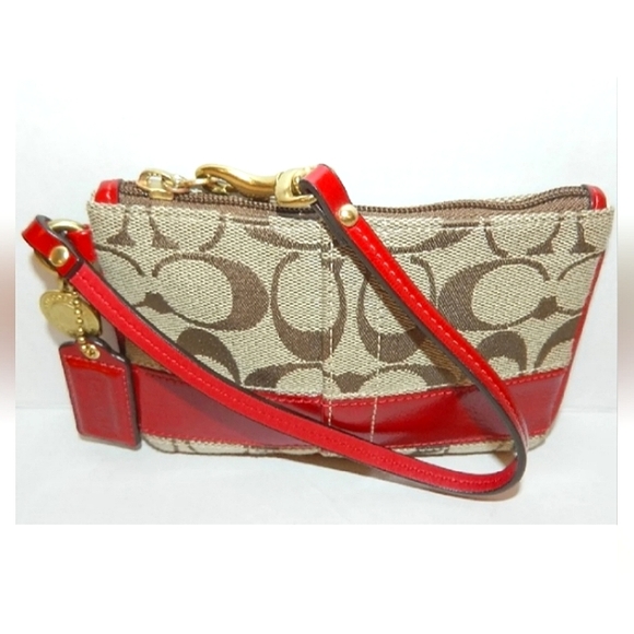 ☆Brand New☆Stunning COACH Classic 2008 Red Signature Stripe Clutch Wristlet☆ - Picture 16 of 16